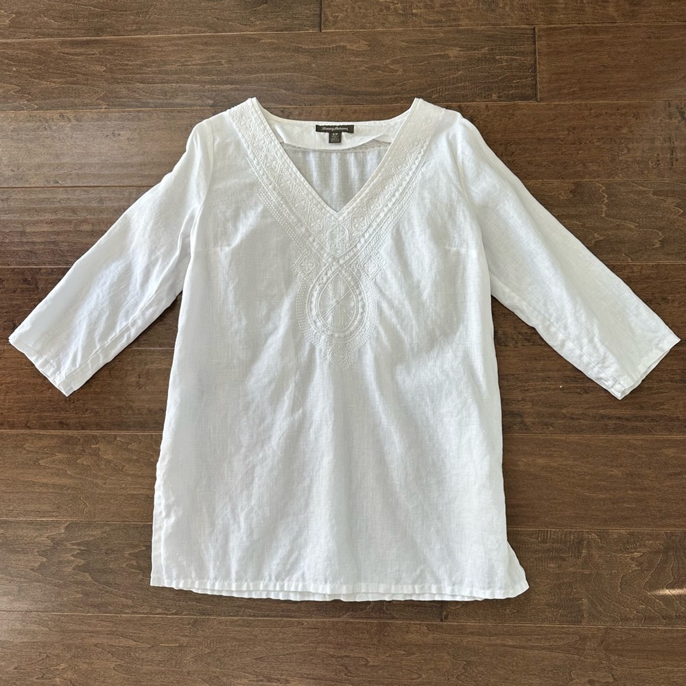 Tommy Bahama Linen Embroidered Shirt